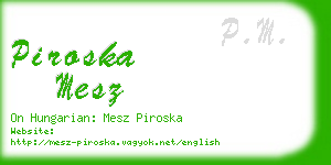 piroska mesz business card